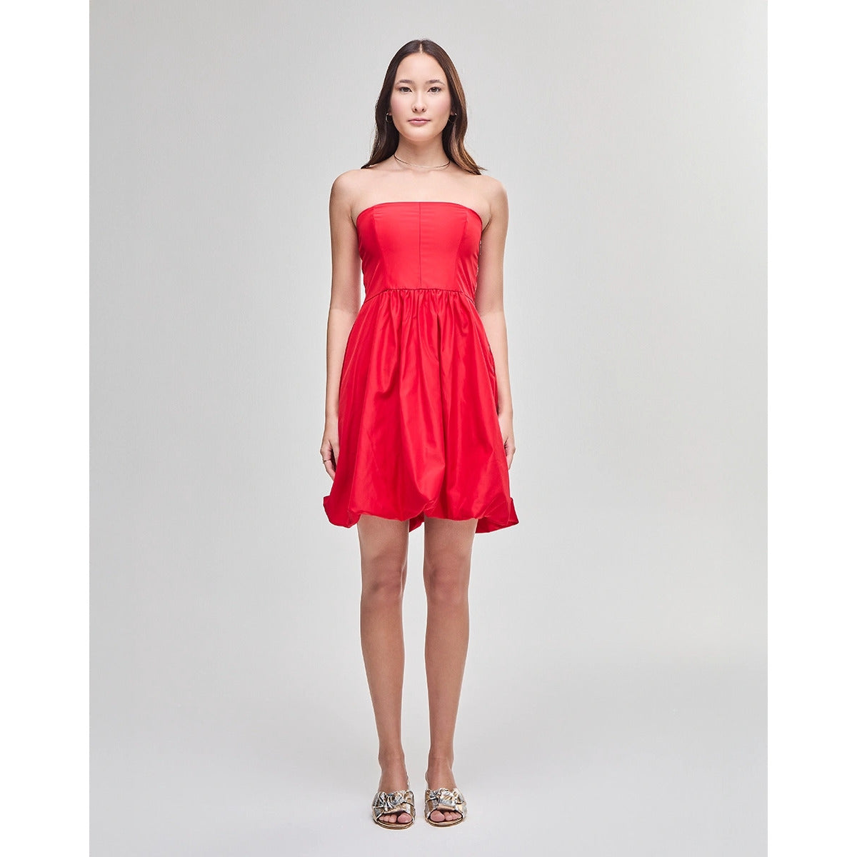 Vestido Curto Strapless Vermelho
