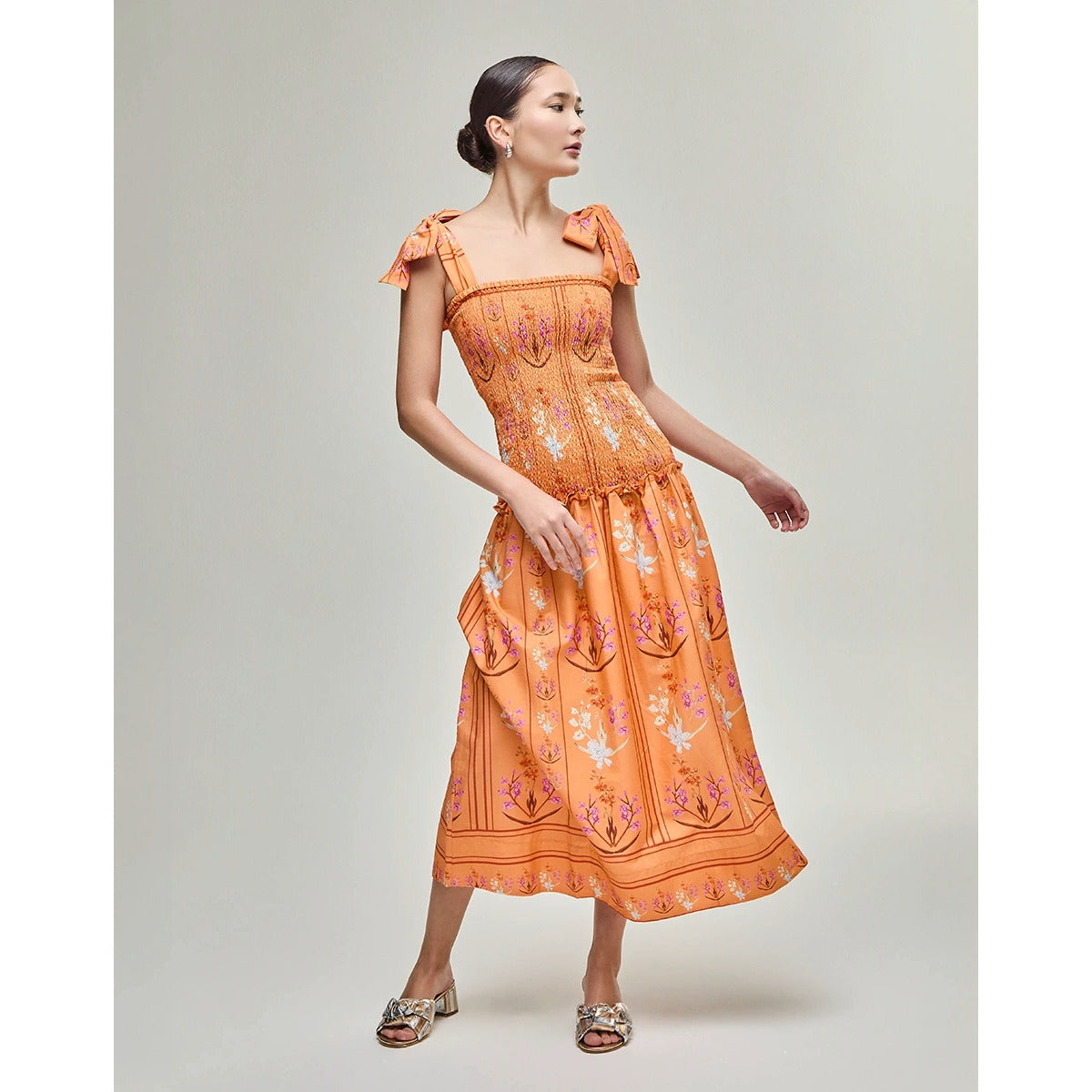 Vestido Louise Orquidea Laranja