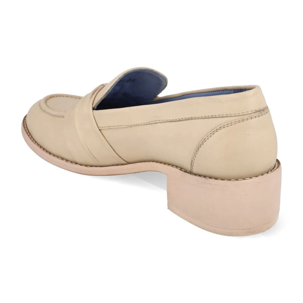 Penny Loafer Lace Pump Couro Nata