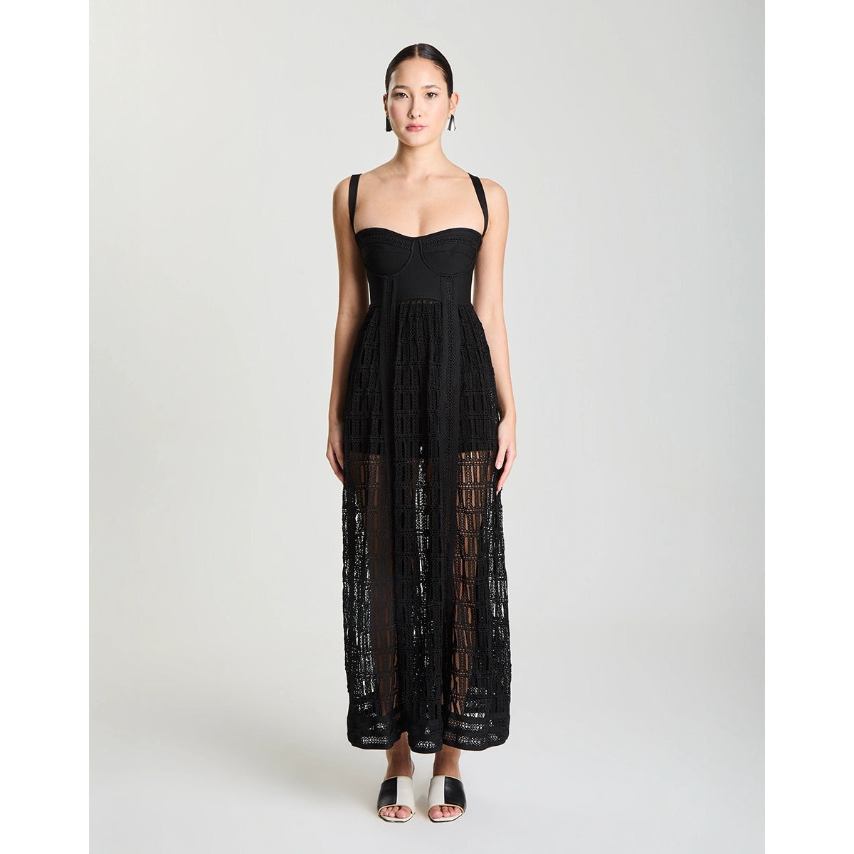 Vestido Midi Guipure Trama