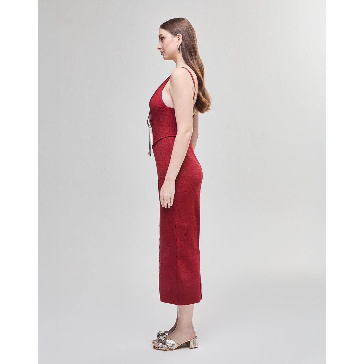 Vestido Tricot Corset Vermelho Burning