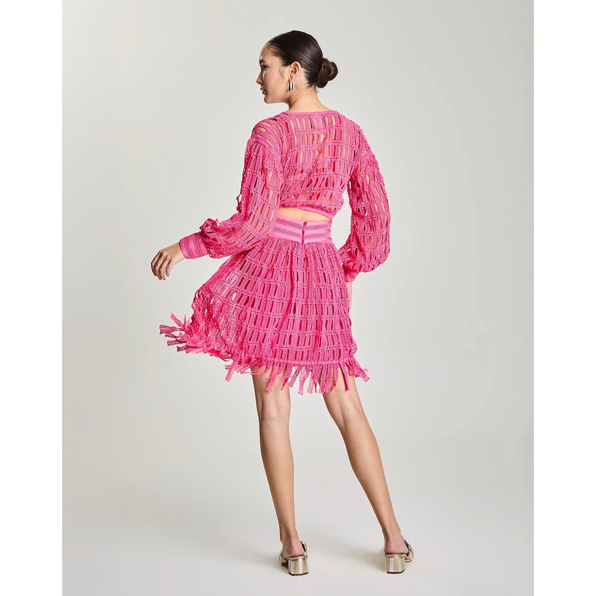 Blusa Manga Longa Guipure Trama Bite