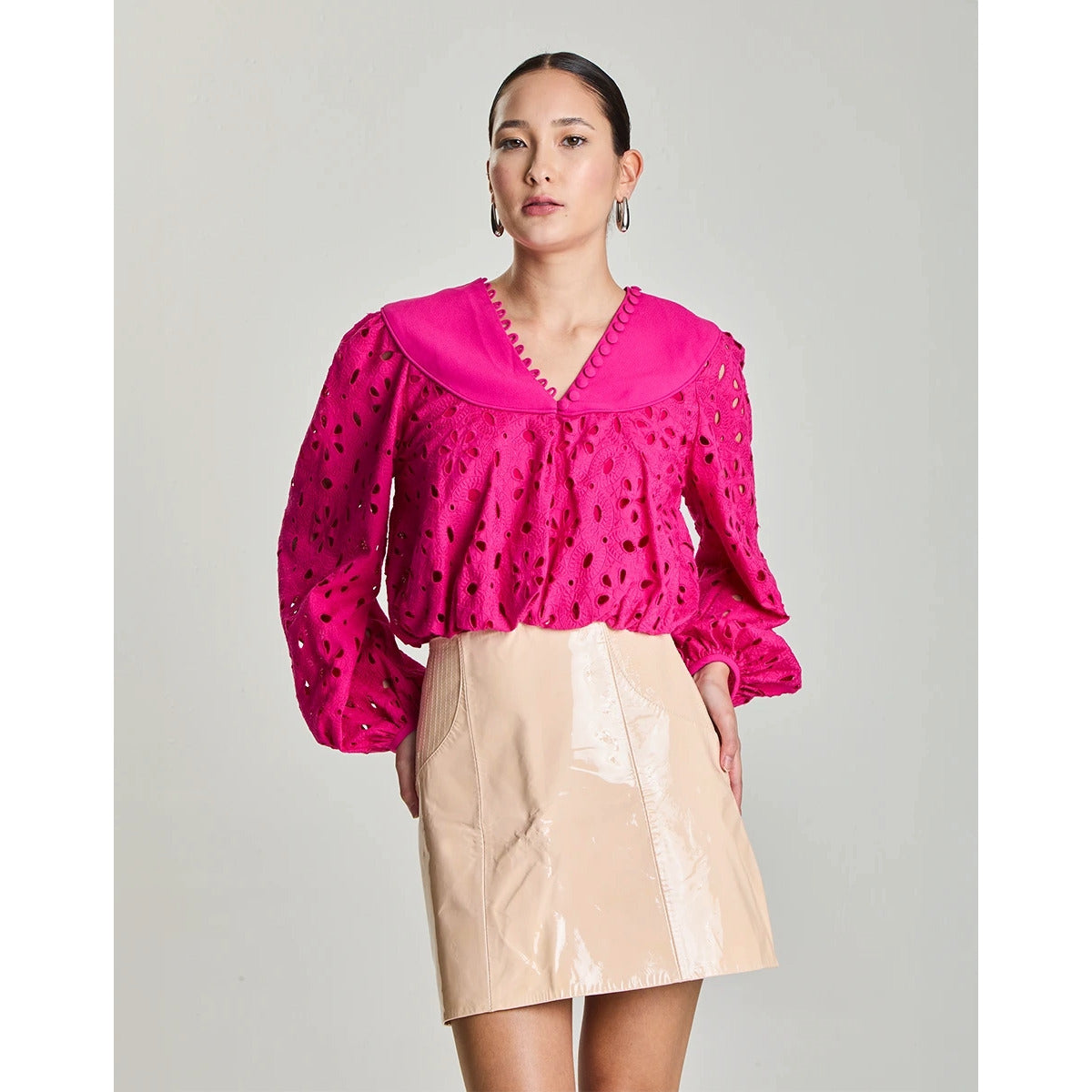 Blusa Laise Bordada Ambar Rosa