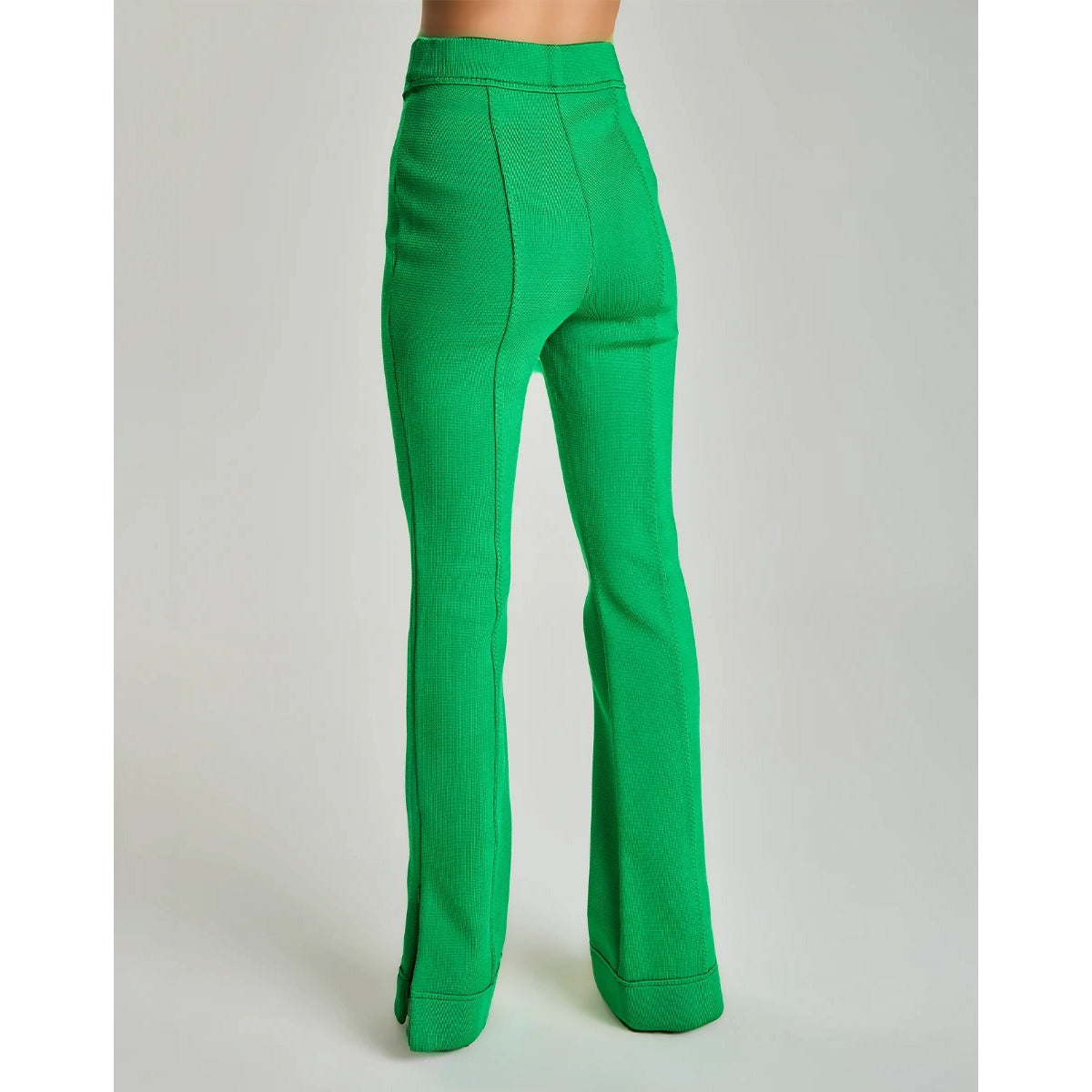 Calça Flare de Alfaiataria em Trico Pavo