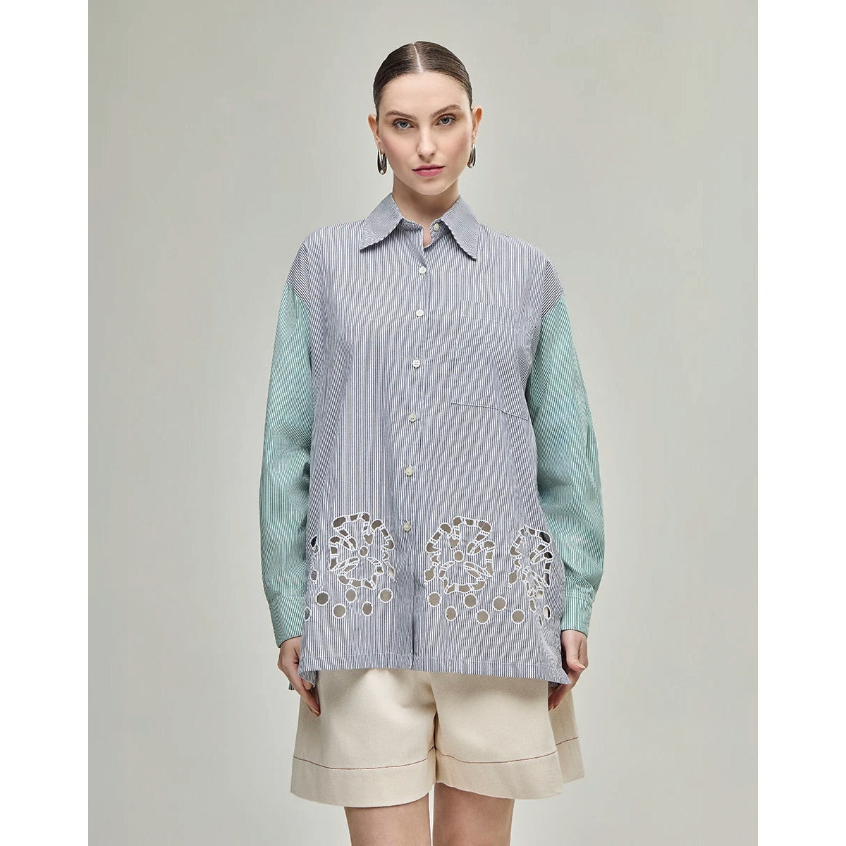 Bermuda Pesponto Off-White