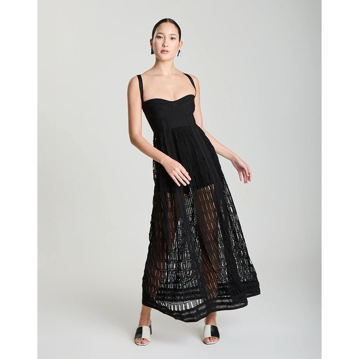 Vestido Midi Guipure Trama