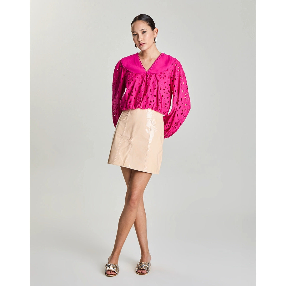 Blusa Laise Bordada Ambar Rosa