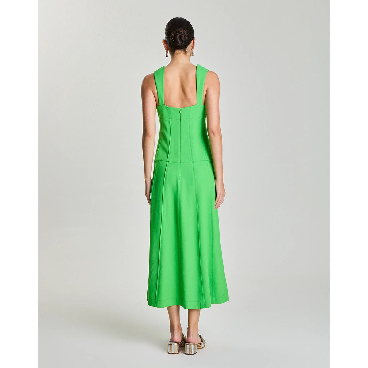 Vestido Midi Evase Alcinha Laranjeira