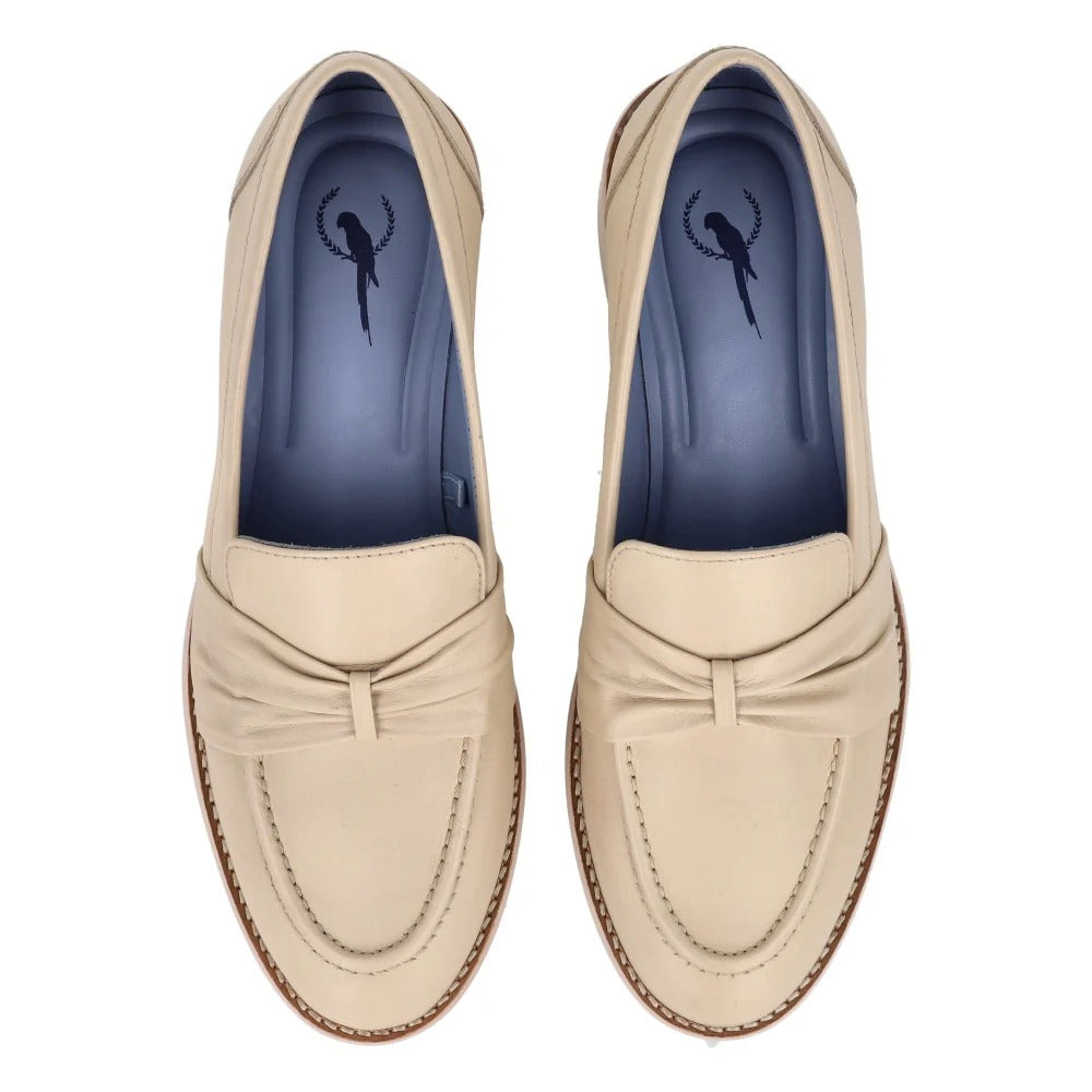 Penny Loafer Lace Pump Couro Nata