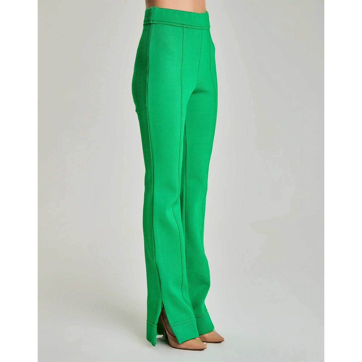 Calça Flare de Alfaiataria em Trico Pavo