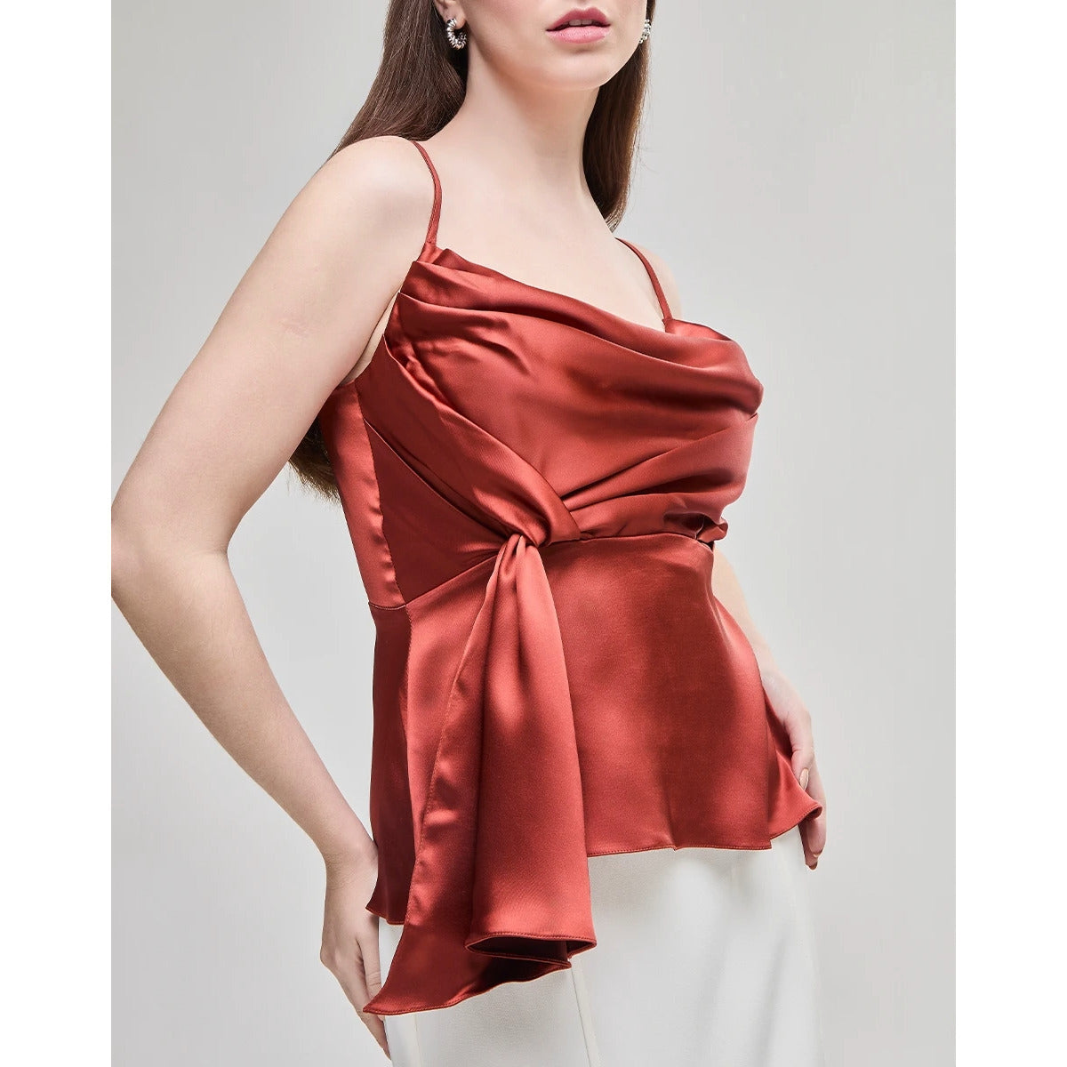 Blusa Feminina Ponta Degage Marrom Brown Zhangye