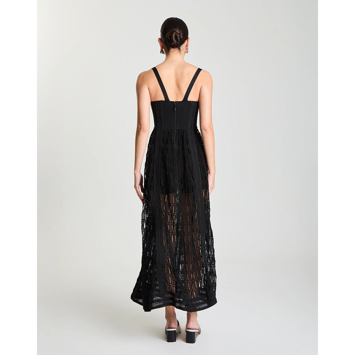 Vestido Midi Guipure Trama