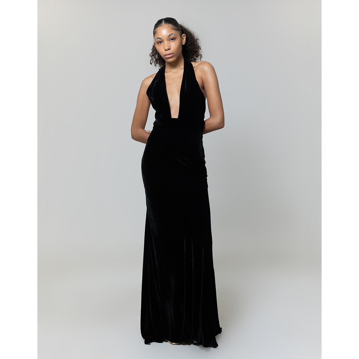 Vestido Frente Única Veludo I Elisa Lima