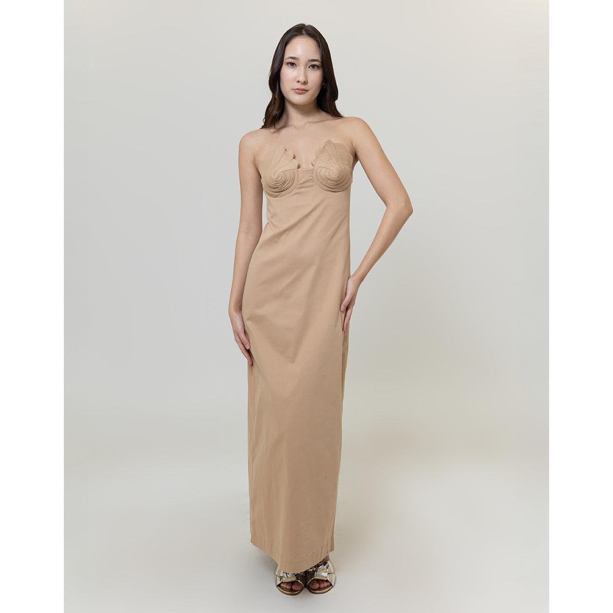 Vestido Longo Busto Concha