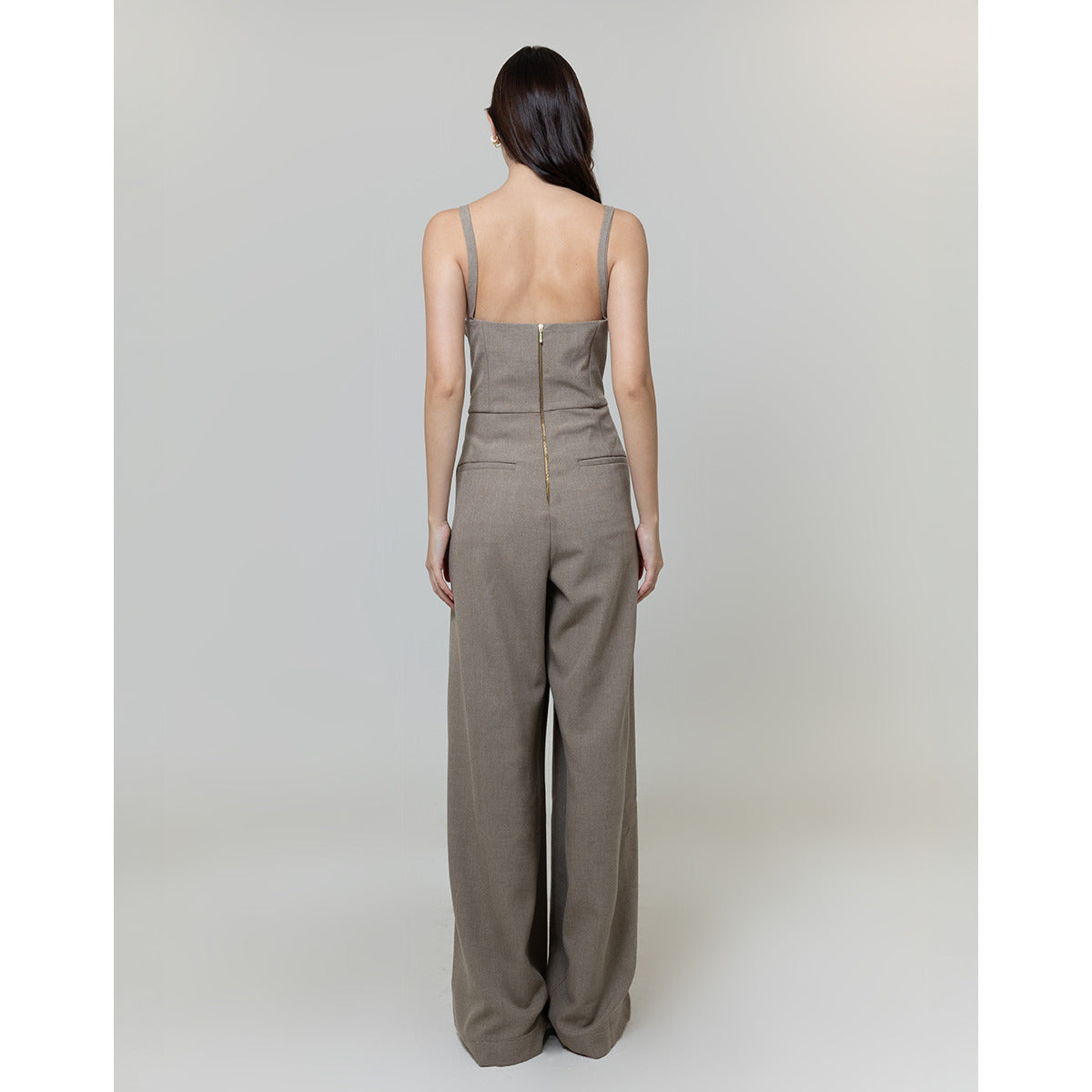 Macacão Pantalona Bege