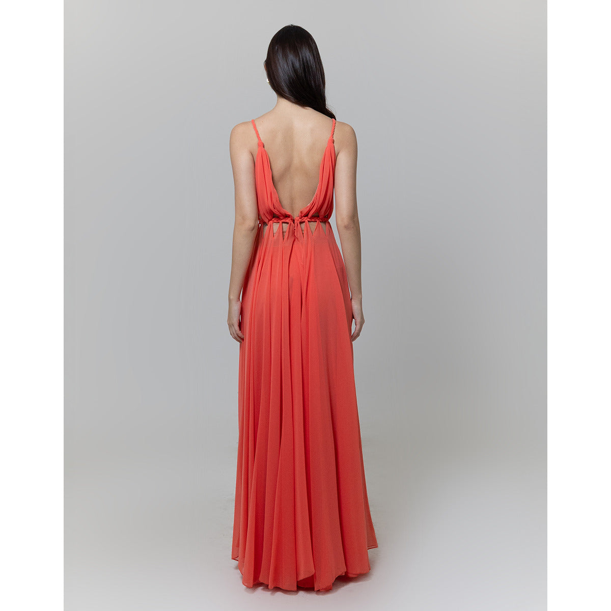 Vestido Em Chiffon Trançado Cintura I Elisa Lima