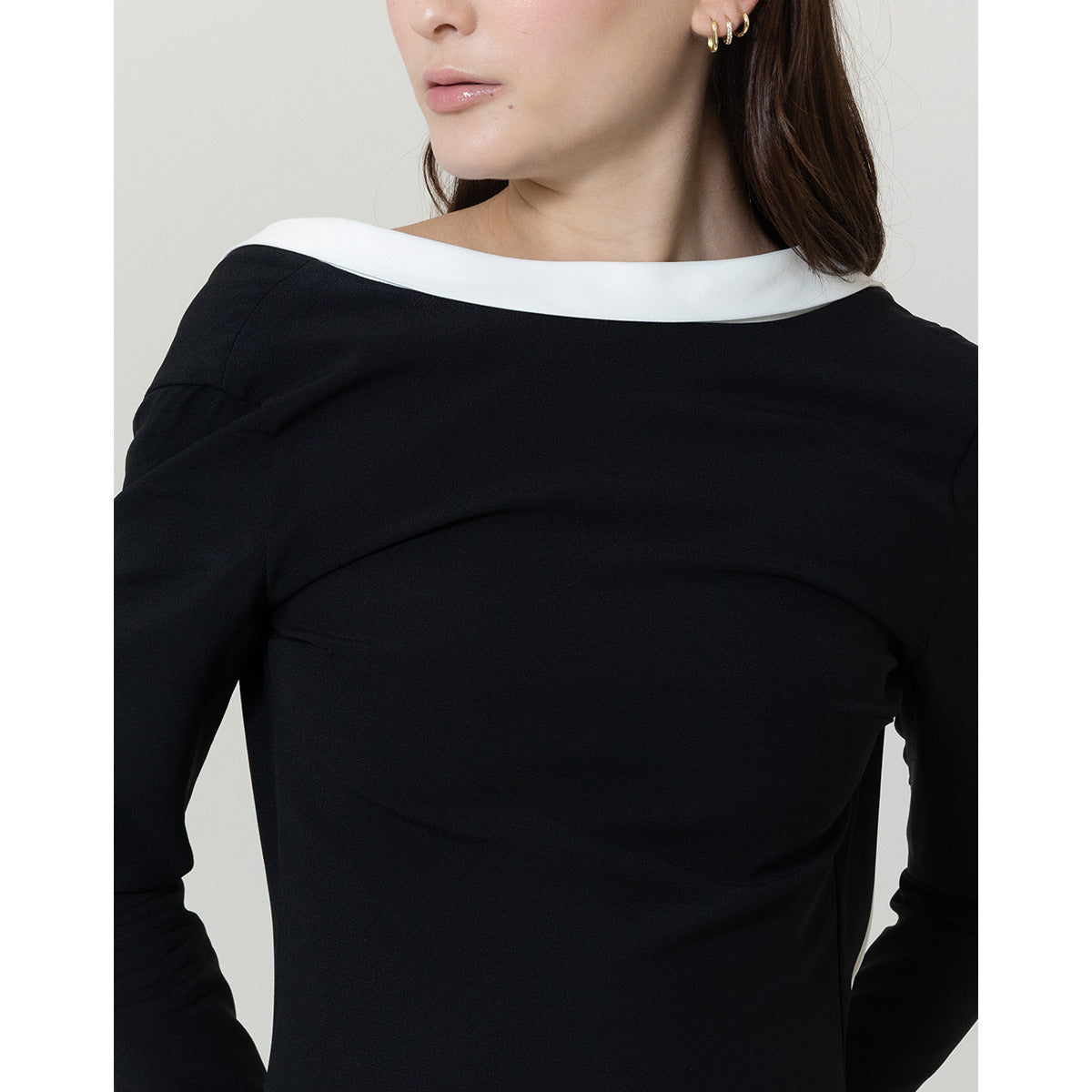 Vestido Longo Preto Manga Longa