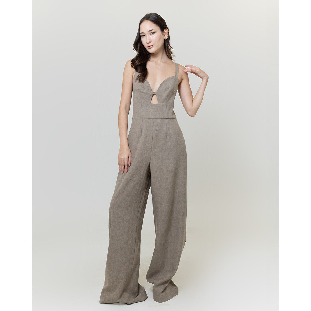 Macacão Pantalona Bege