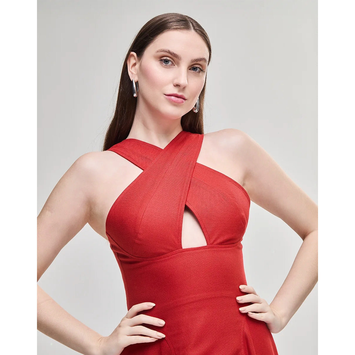 Vestido Midi Zaia Laranja Spicy Heinz