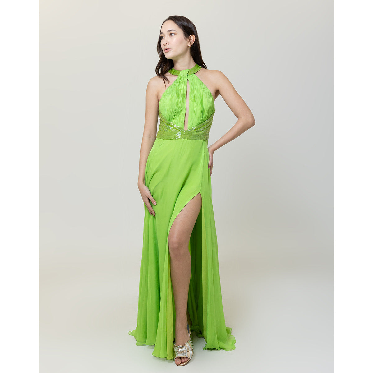 Vestido Decote Nadador Bordado Mariane I Elisa Lima