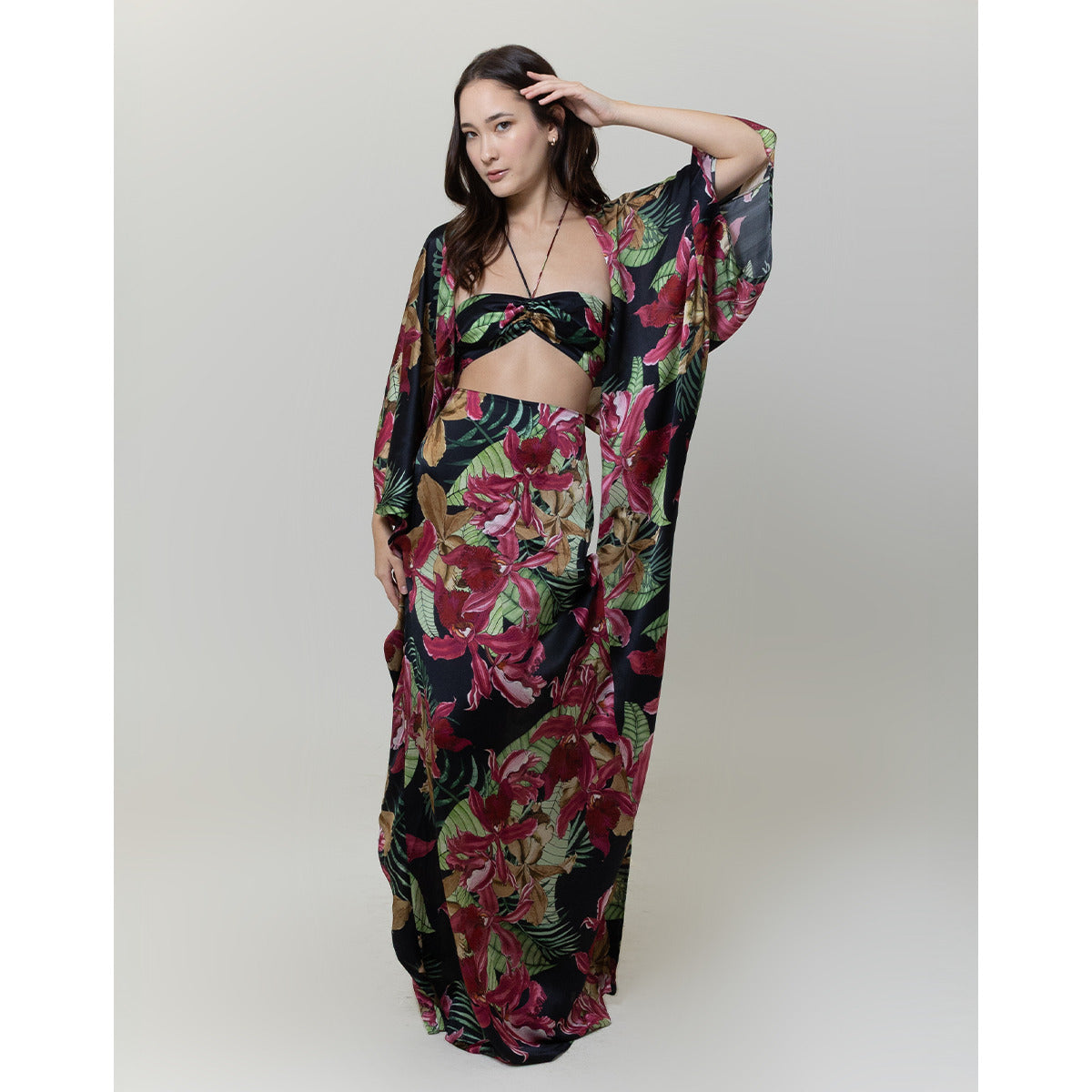 Kaftan Longo Top Cetim Seda Tailandia