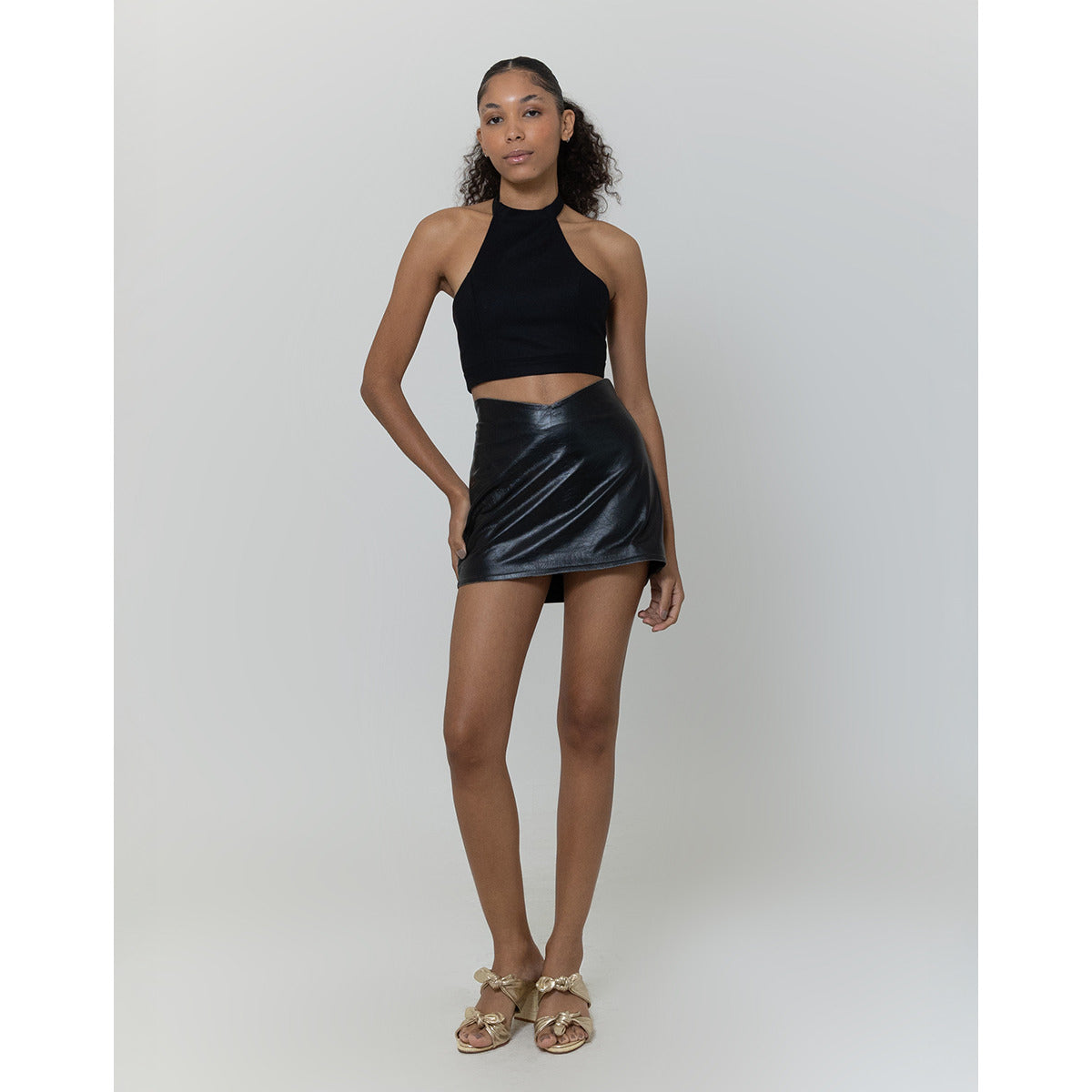 Mini Saia Couro Dalvina