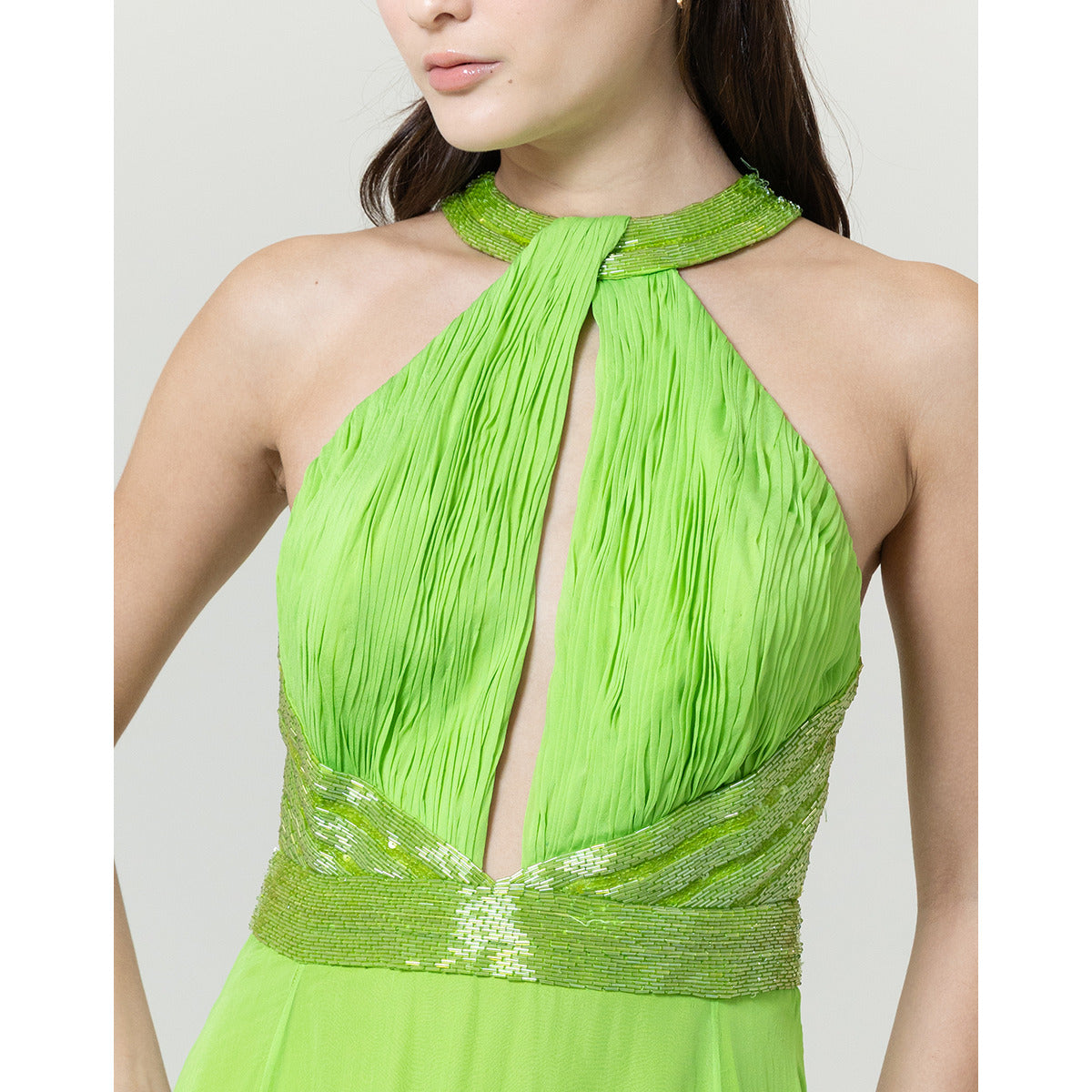 Vestido Decote Nadador Bordado Mariane I Elisa Lima