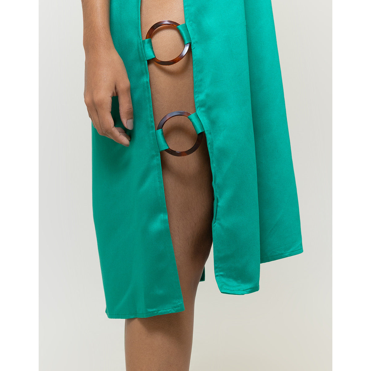 Vestido Midi Argolas Laterais Italia