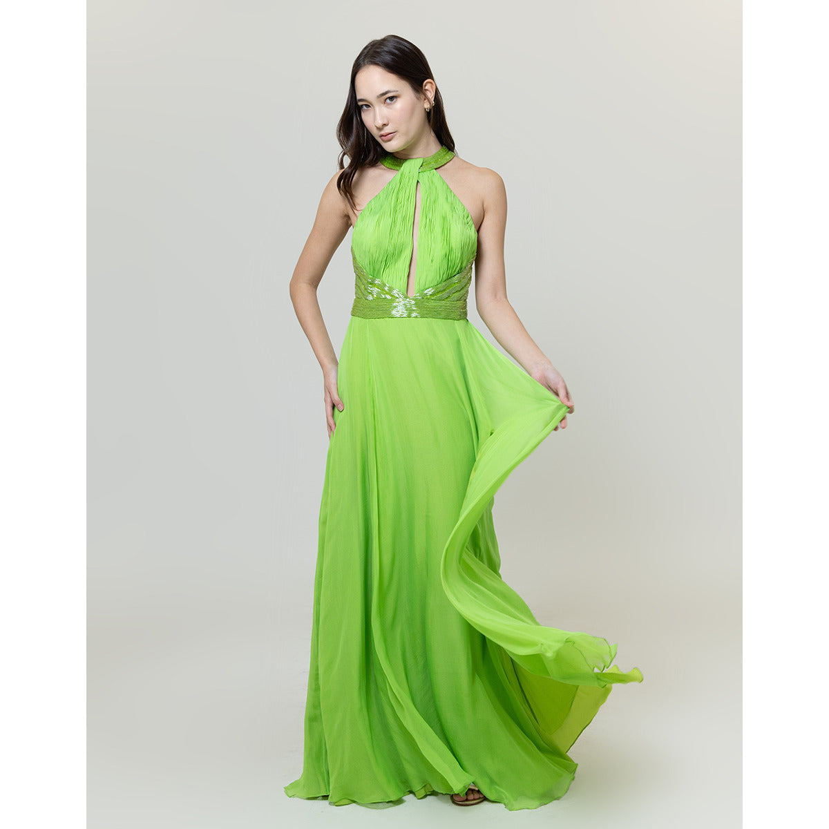 Vestido Decote Nadador Bordado Mariane I Elisa Lima