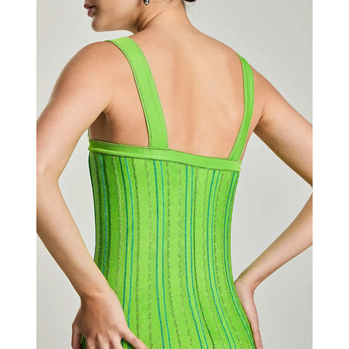 Vestido Midi Evase Organza com Jacquard Brilho