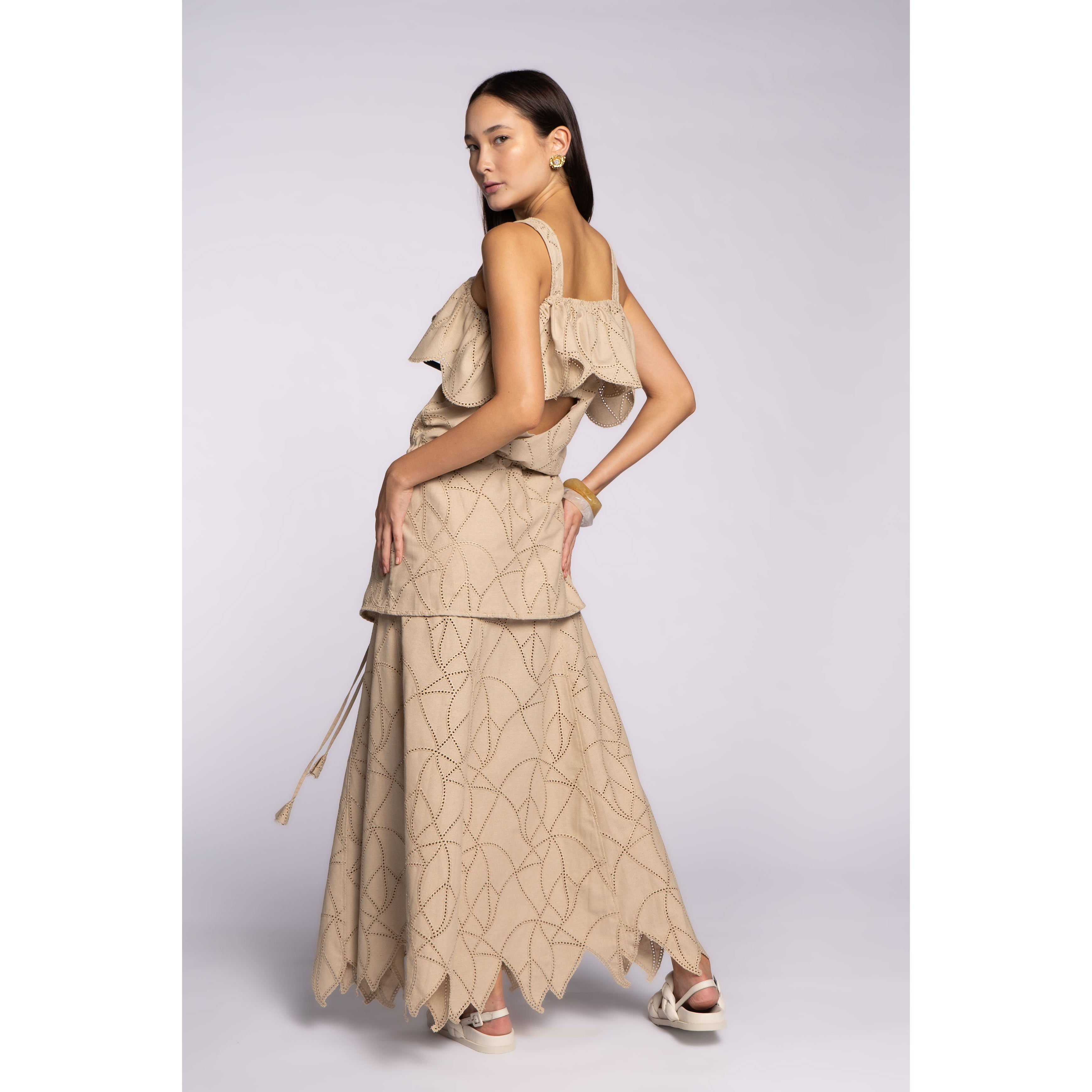 Vestido Peace Linho Russo Aveia I Sophia Hegg