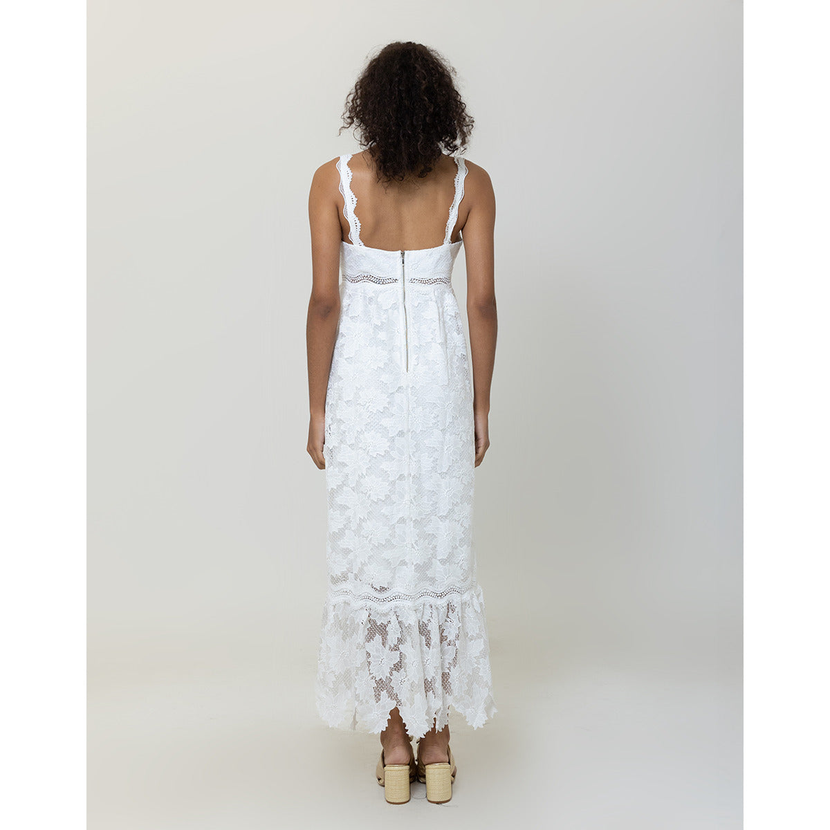 Vestido Maxi Renda Floral Off Shell