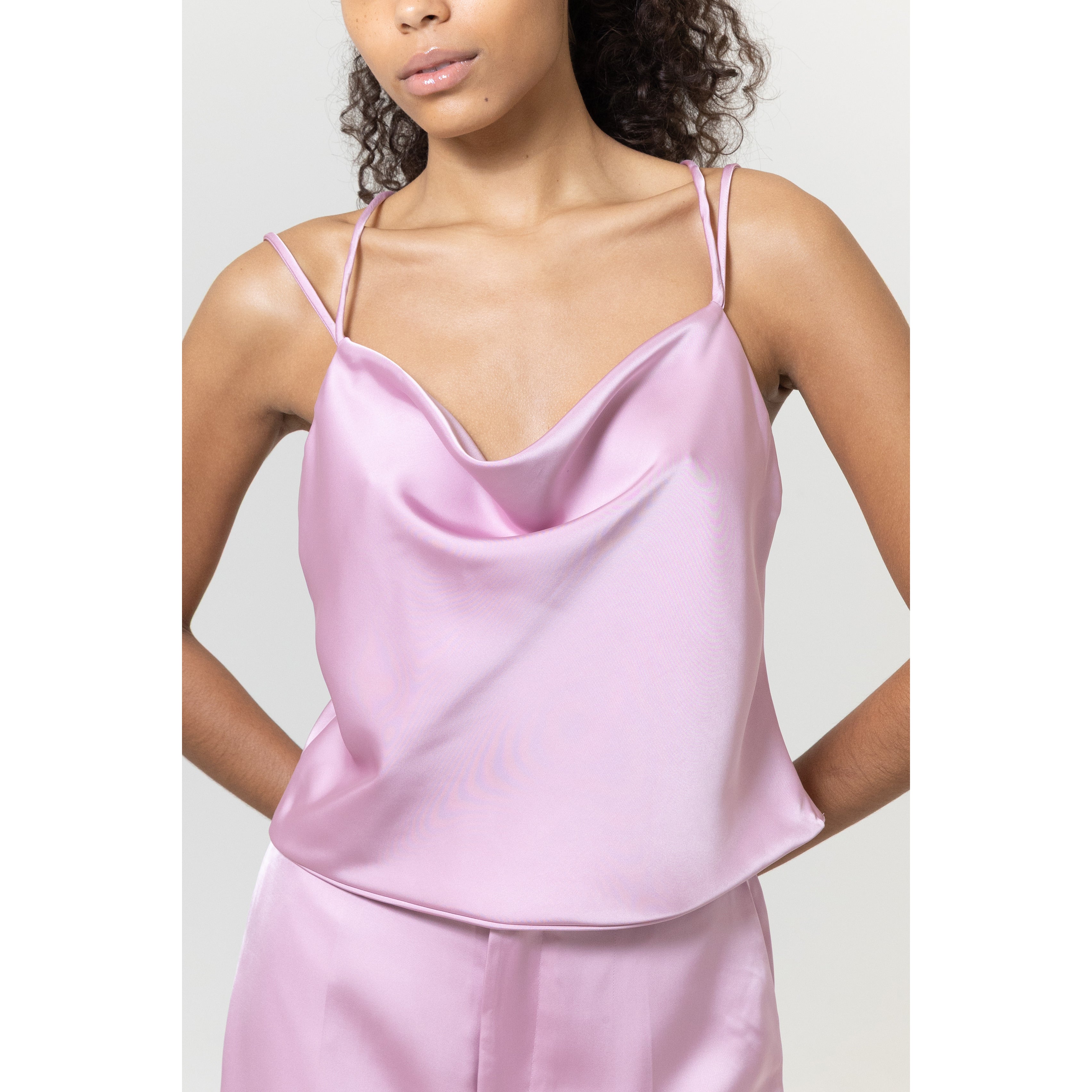 Blusa Decote Arquitetonico Rosa Marilyn