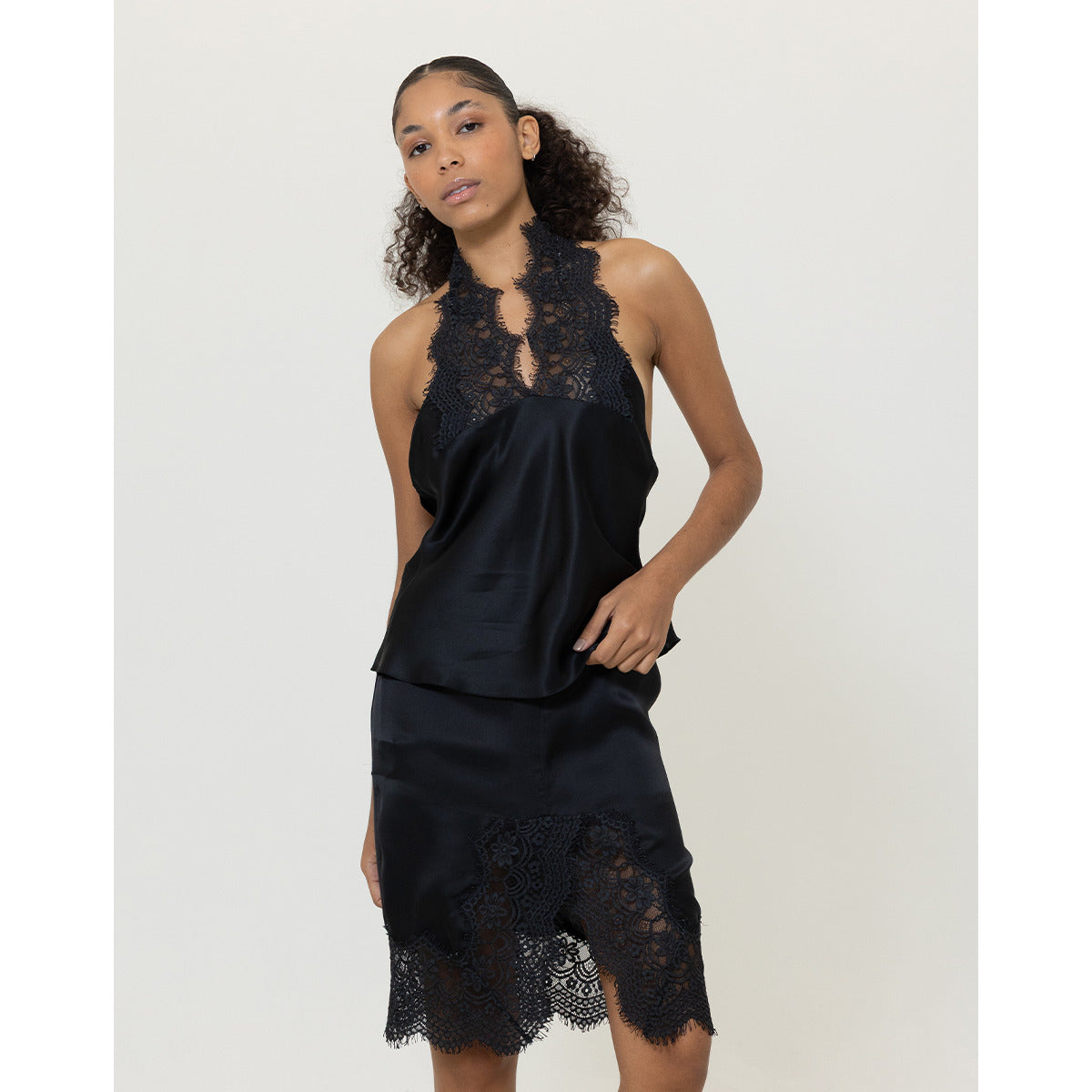 Conjunto de Seda Renda I Andrea Bogosian