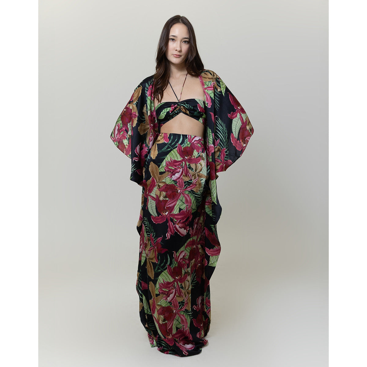 Kaftan Longo Top Cetim Seda Tailandia